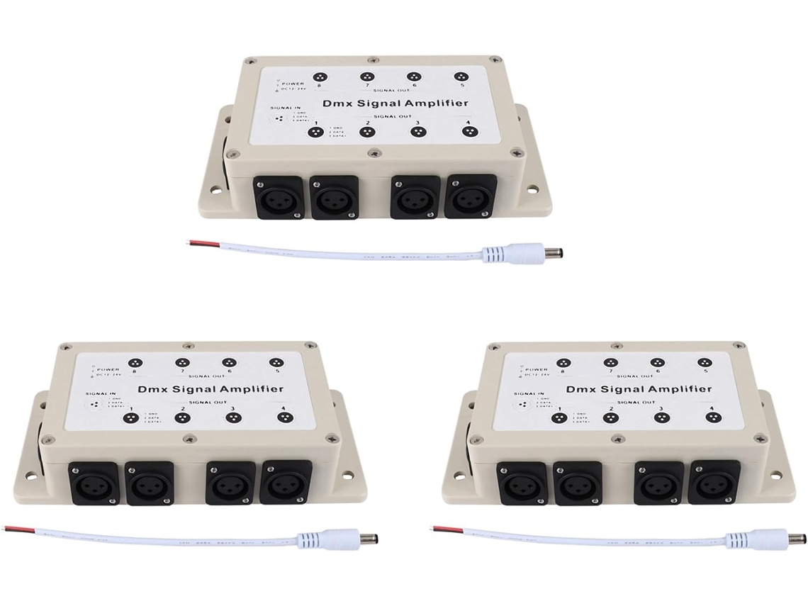 Distribuidor Divisor De Canales Led Con Salida Dmx512 De 3 X 12-24 V Cc Y 8 Canales