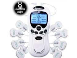 Estimulador muscular digital para muñeca y cuello/espalda, con 8 electrodos, funciona con pilas - Blanco