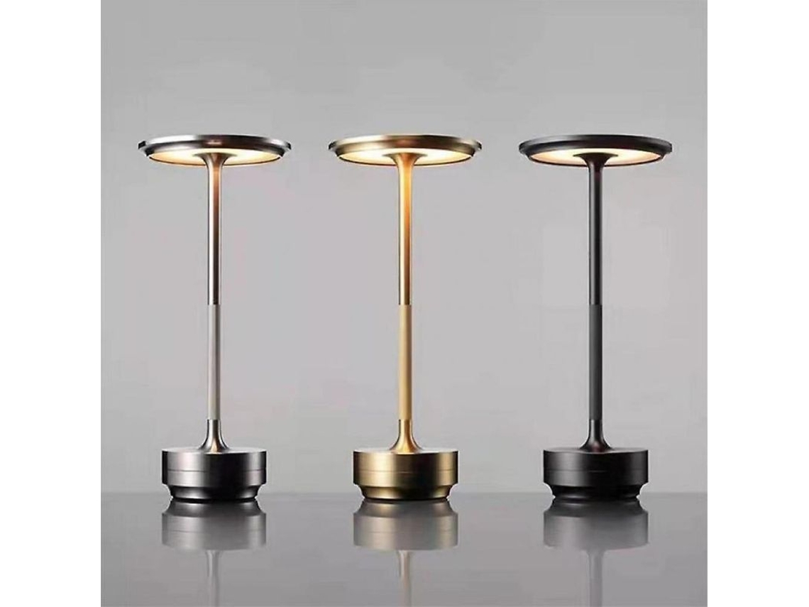 2026-lâmpada De Mesa Sem Fio Regulável Impermeável De Metal Usb Recarregável Plata