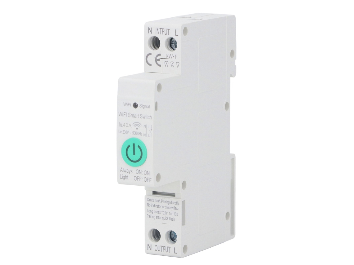 Disyuntor Inteligente Wifi 1p 40a Control Remoto Voz Medidor Din Rail Ac230v
