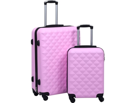 Conjunto de 2 Maletas de Viaje VIDAXL Rígido ABS Rosa (55x36x22cm/76x48x28cm)
