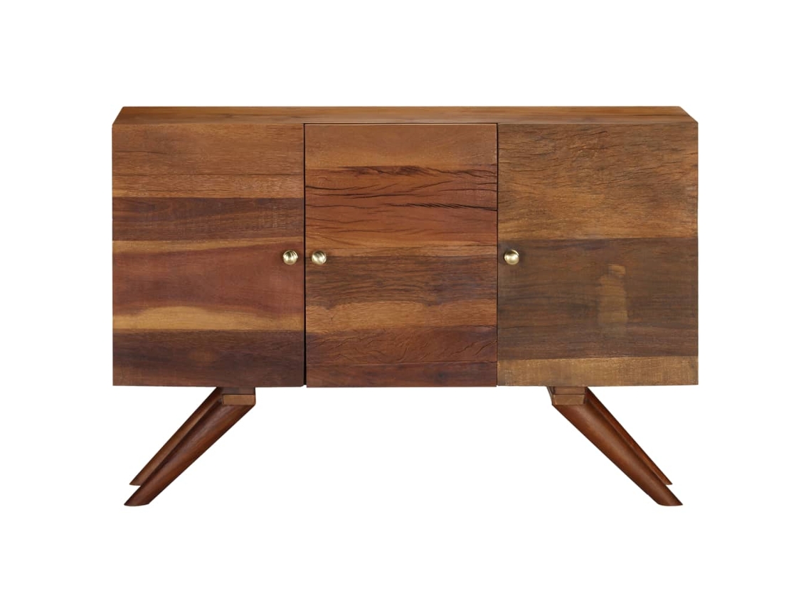 Aparador | Mueble De Comedor | Buffet De Madera Maciza Reciclada Marrón 110x30x75 Cm Wsd981415