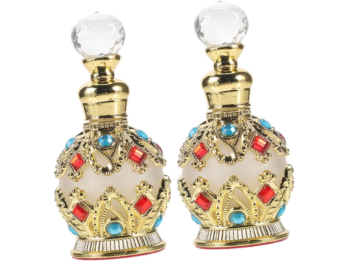 Lot De 2 Frascos Parfum A L'huile 15 Ml En Verre Dorado Recargable Compacto Pour Voyage Y