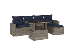 Maison Exclusive - Conjunto De Sofá De Jardín De 6 Piezas Con Cojines, Poliratán Gris