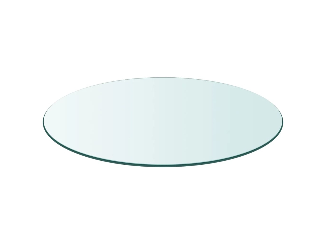 Tablero De Mesa | Tablero De Escritorio | Superficie De Mesa De Cristal Templado Redondo 400 Mm