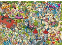 Rompecabezas Ravensburger Holiday Resort de 4 piezas, parque de atracciones, 1000 piezas, diseño de dibujos animados.