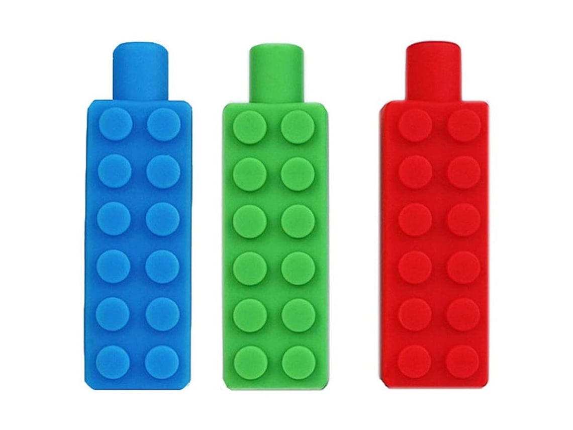 2026-3 Piezas Tapa De Lápiz De Silicona Juguete Sensorial Para Niños Con Autismo Ansiedad Mordedura Para Lápiz