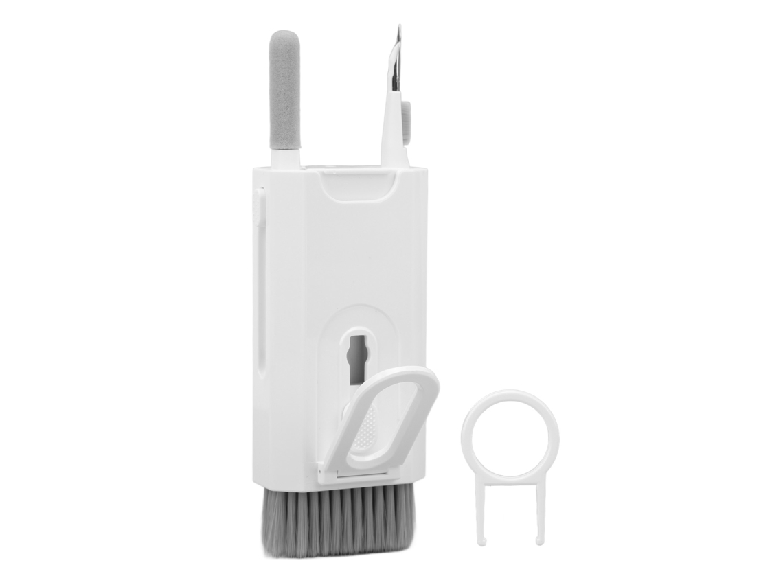 Brocha De Limpieza Multifuncional 8 En 1 Para Teléfono Teclado Auriculares Laptop Cámara Lente Blanco