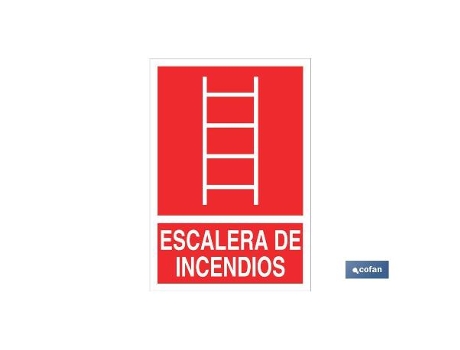 Señal luminiscente 297x210mm. escalera de incendios