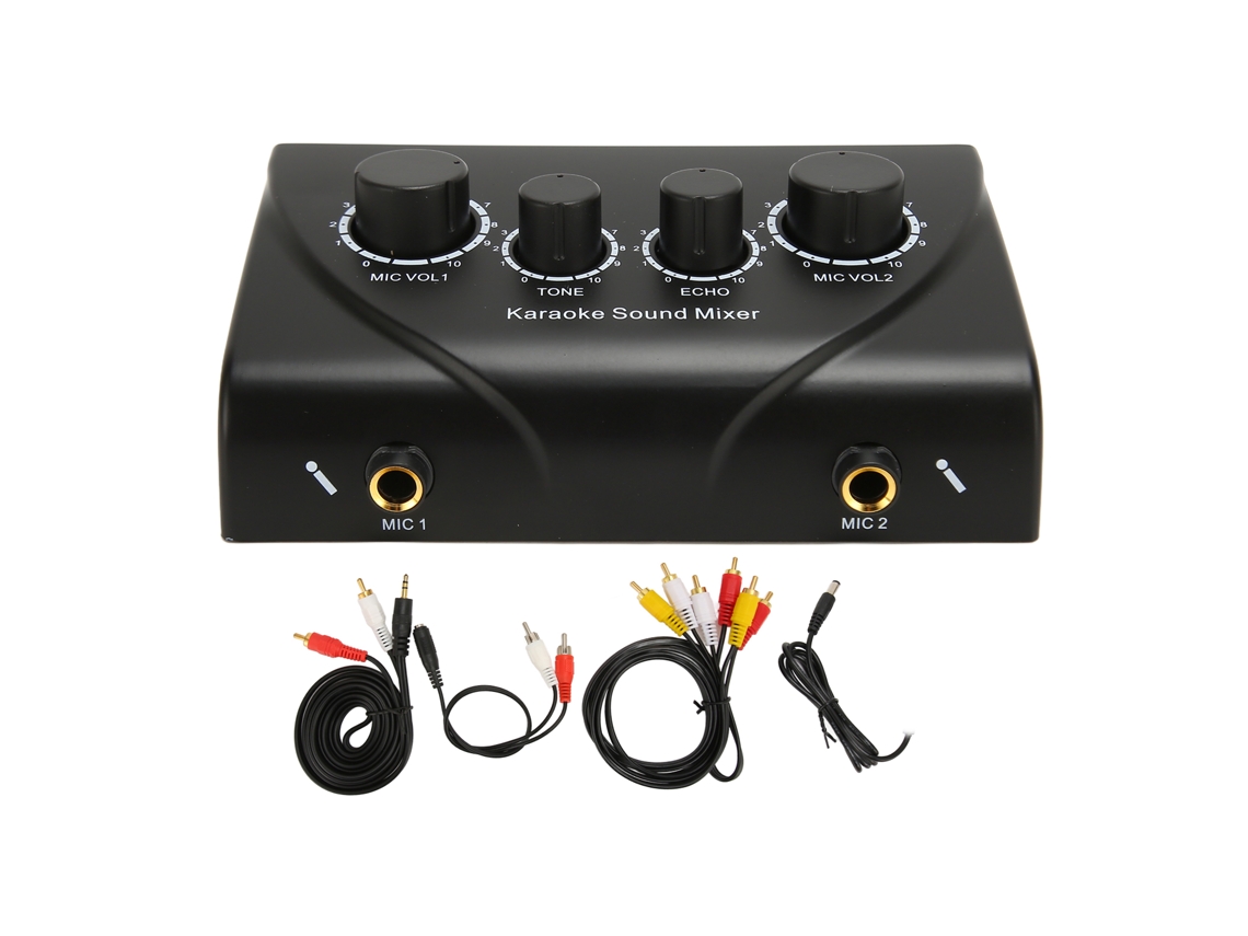 Mezclador De Sonido Profesional Para Karaoke Con 2 Entradas De Micrófono, Plug And Play Para Cine En Casa, Enchufe Británico De 100-240 V.
