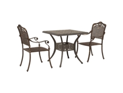 Maison Exclusive - Conjunto De Mesa De Jardín 3 Pcs Bronce Aluminio Fundido