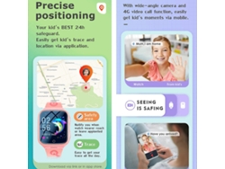 Reloj inteligente 4G para niños con GPS, SOS, resistente al agua IP67, videollamadas, seguimiento y Android Ly Ebike.