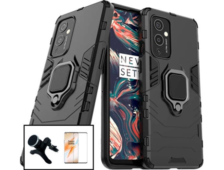 Carcasa, Protector y Soporte Auto Reforzado OnePlus 9 PHONECARE Military Defender Negro