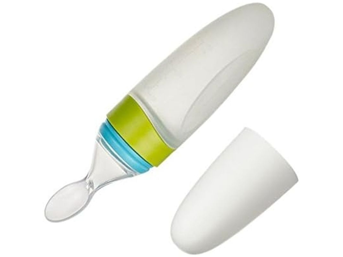 Botella Exprimible De Silicona Con Cuchara Para Suplementos Nutricionales Para Bebés Y Niños Pequeños, 90 Ml.
