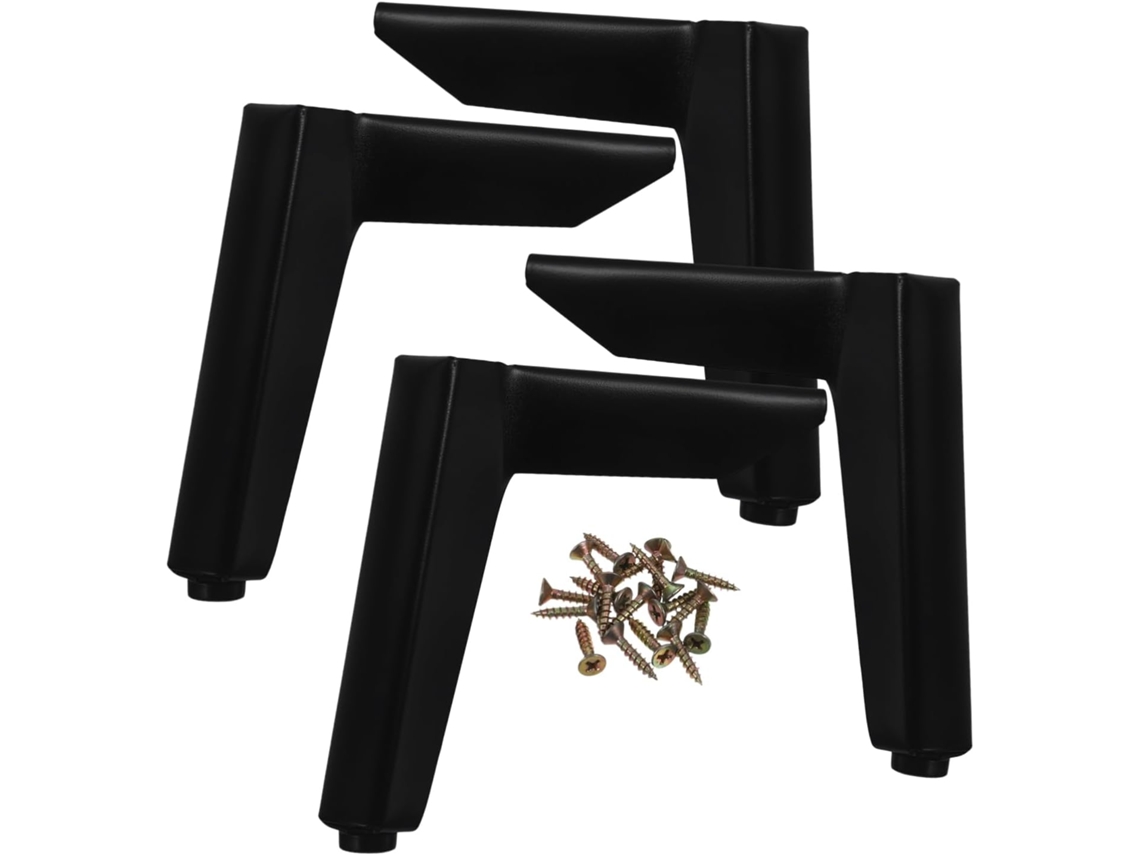 4piezas Patas Metal Muebles Patas Negras Diseño Elegante
