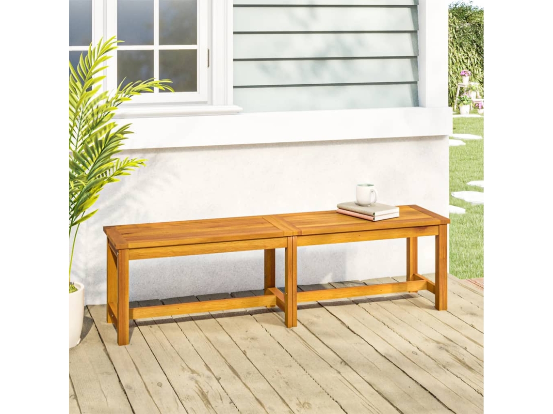 Banco de jardín de madera maciza de acacia (150 x 35 x 45 cm), DKD Home Decor