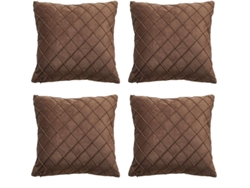 2026-33836-4 Fundas De Almohada Cuadradas De Terciopelo Con Diseño De Rejilla, 45x45cm, Decorativas Para Hogar