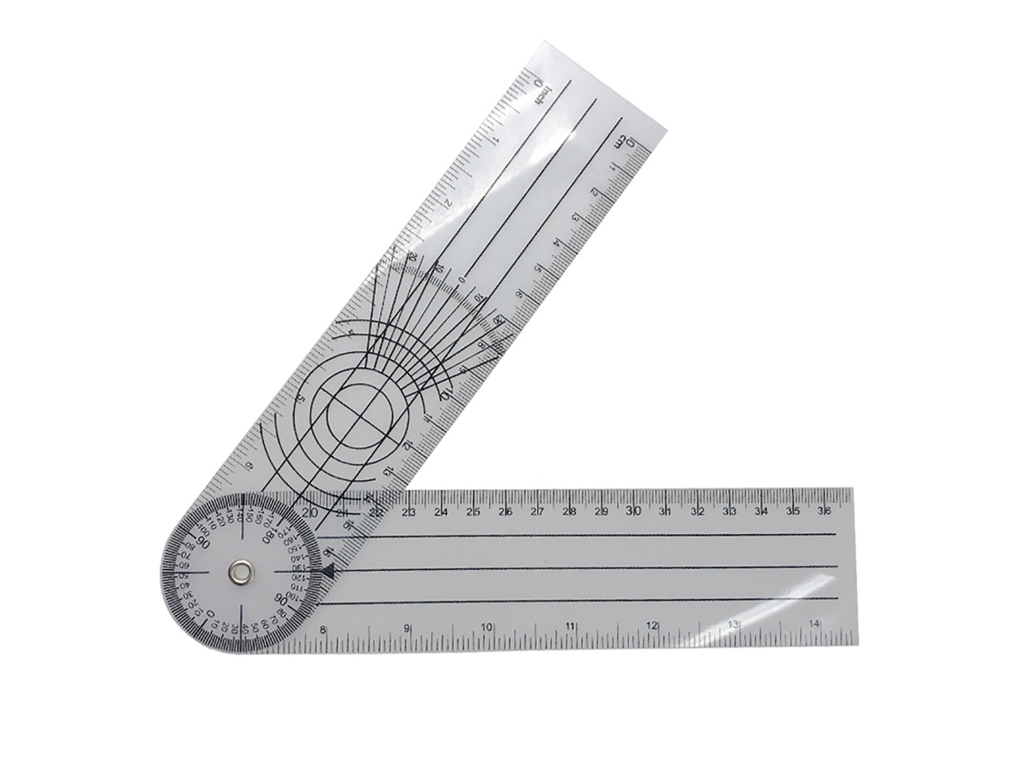 Regla Angular 360 Grados Rotatoria Flexible De Pvc Mate Semi Transparente Para Estudiantes Y Oficina