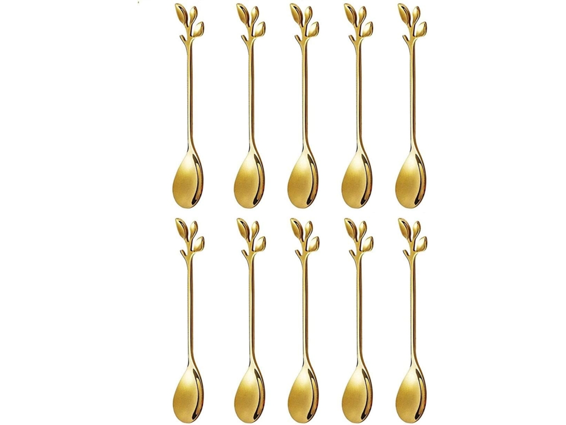 Cuchara de café de acero inoxidable, juego de postre de 10 piezas NEVEANCE