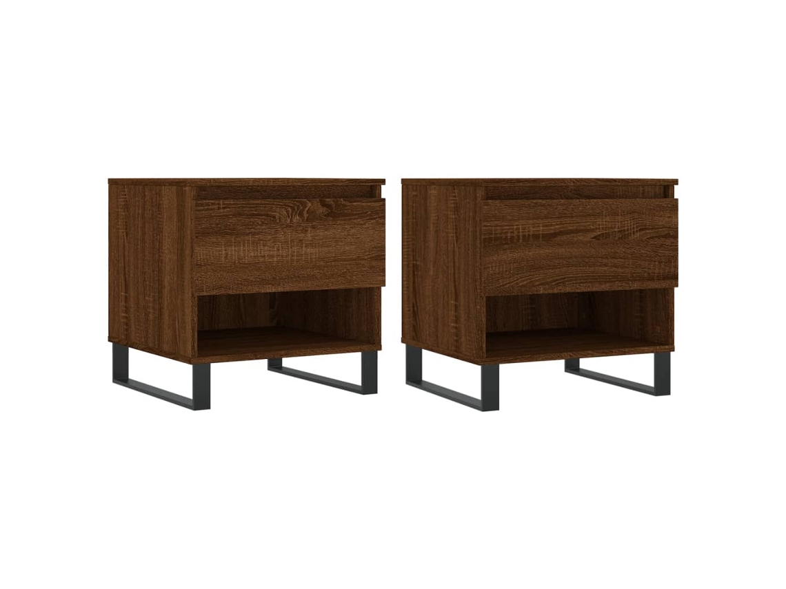 Conjunto de Mesas de Centro 50x46x50 cm Derivados Madera Roble Marrón MAISON EXCLUSIVE