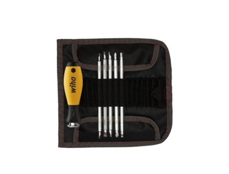 WIHA Juego de destornilladores con varillas intercambiables SYSTEM 6 ESD en surtido, de 7 unid., incl. bolsa enrollable (31497)