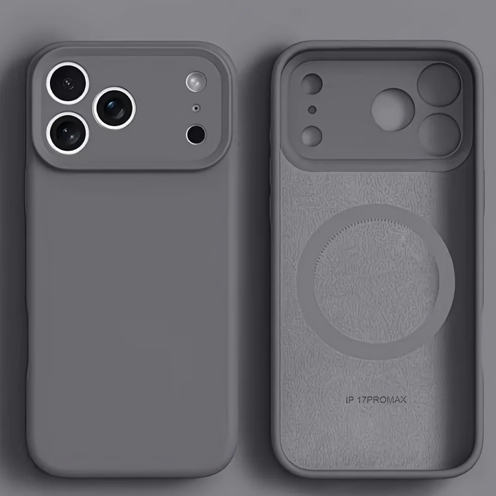 (iphone 12 Pro Gris Oscuro) Funda Magnética De Silicona Líquida, Compatible Con Carga Inalámbrica Magsafe