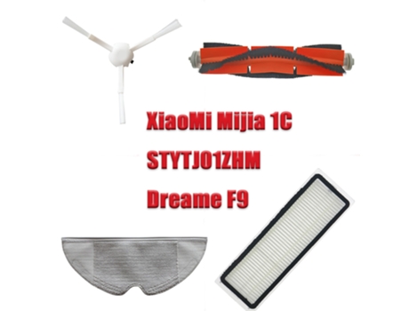 Trapos de fregona con filtro Hepa, Cepillo Lateral principal para Xiaomi Mijia 1C Stytj01Zhm Dreame F9, Robot aspirador, accesorios de paño de mopa