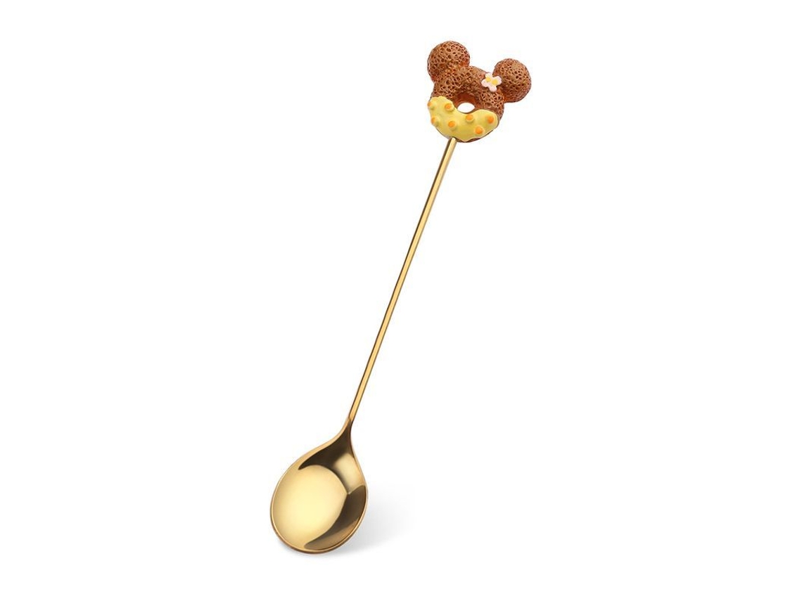 2026da-cucharas Y Tenedores De Postre Creativos De Acero Inoxidable, 6 Piezas, Dorado Y Amarillo