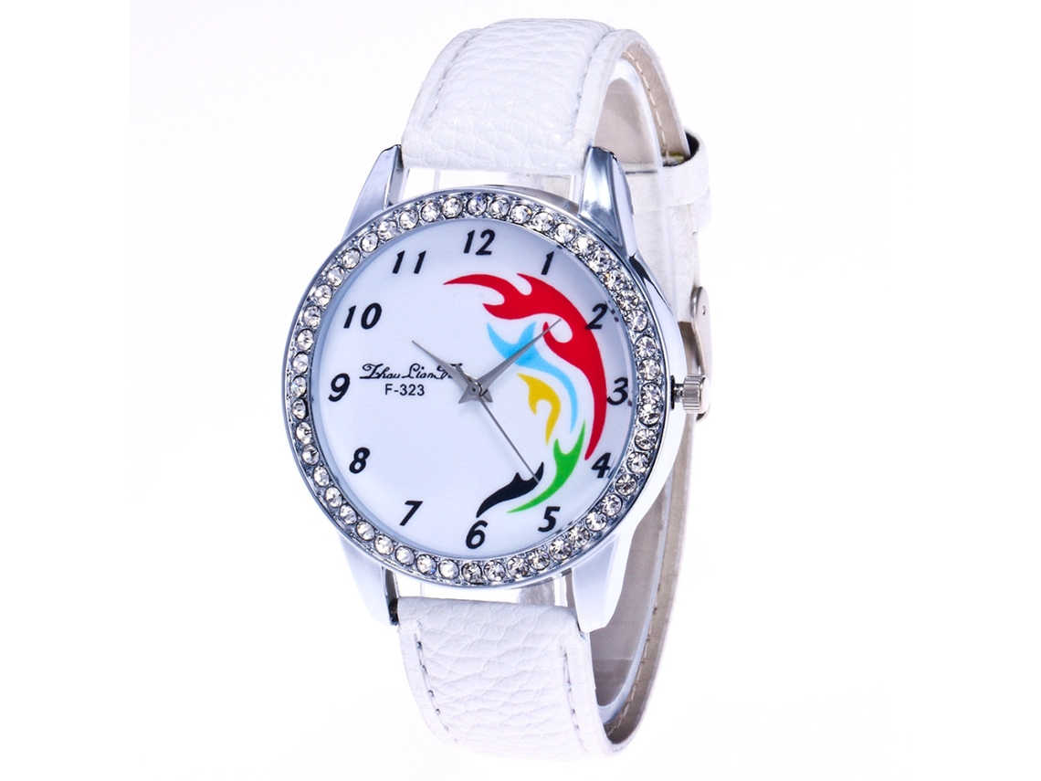 Reloj De Pulsera Analógico Con Movimiento De Cuarzo, Caja De Aleación, Modelo Rebirth, Correa De Pu Blanca.