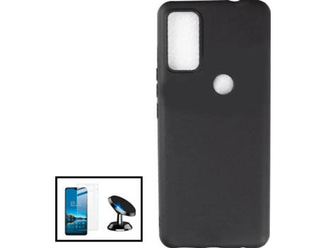 Kit Carcasa + Protector de Pantalla GorilaGlass + Soporte Magnético TCL 20R 5G G4M Negro