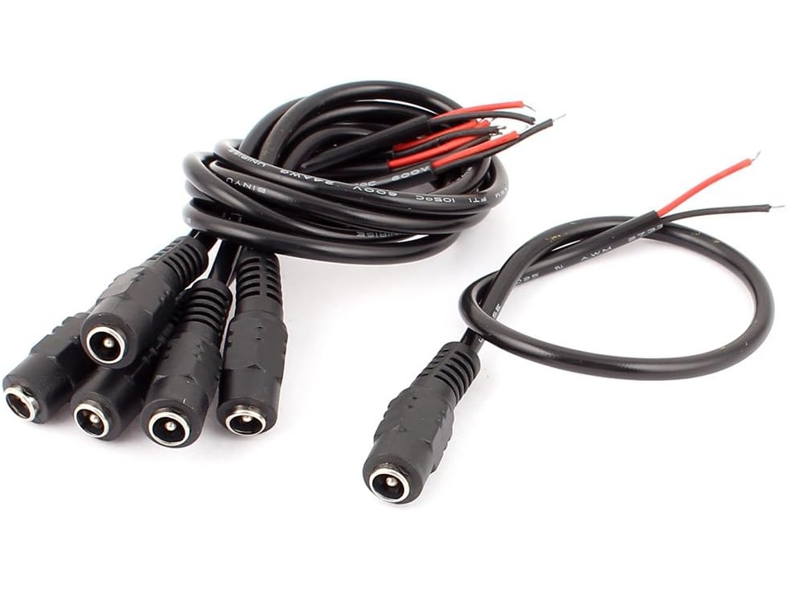 Cable De Alimentación De Cc Hembra-macho De 62,1 X 5,5 Mm Y 27 Cm Para Cámara Cctv