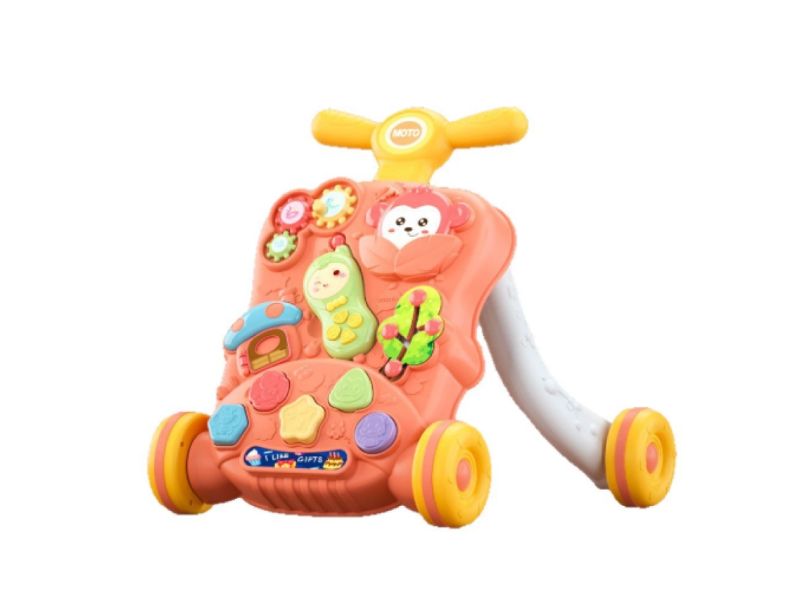 Andador convertible para bebé con teléfono y actividades, color naranja Sstrwgood