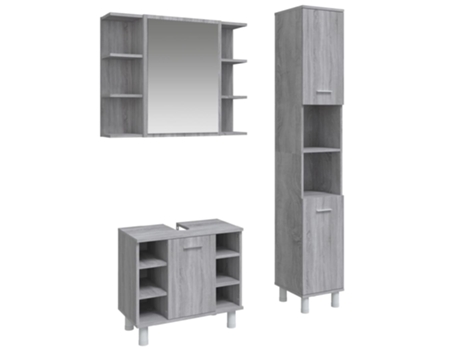 Conjunto 3 de muebles de jardín VIDAXL con cojines PP blanco