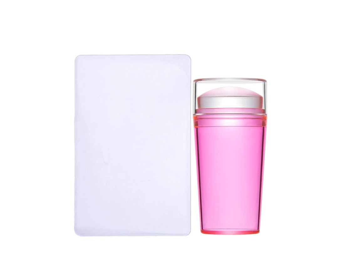 Set De Estampado De Uñas De Silicona Transparente Con Tapa Y Raspador. Herramienta De Manicura.