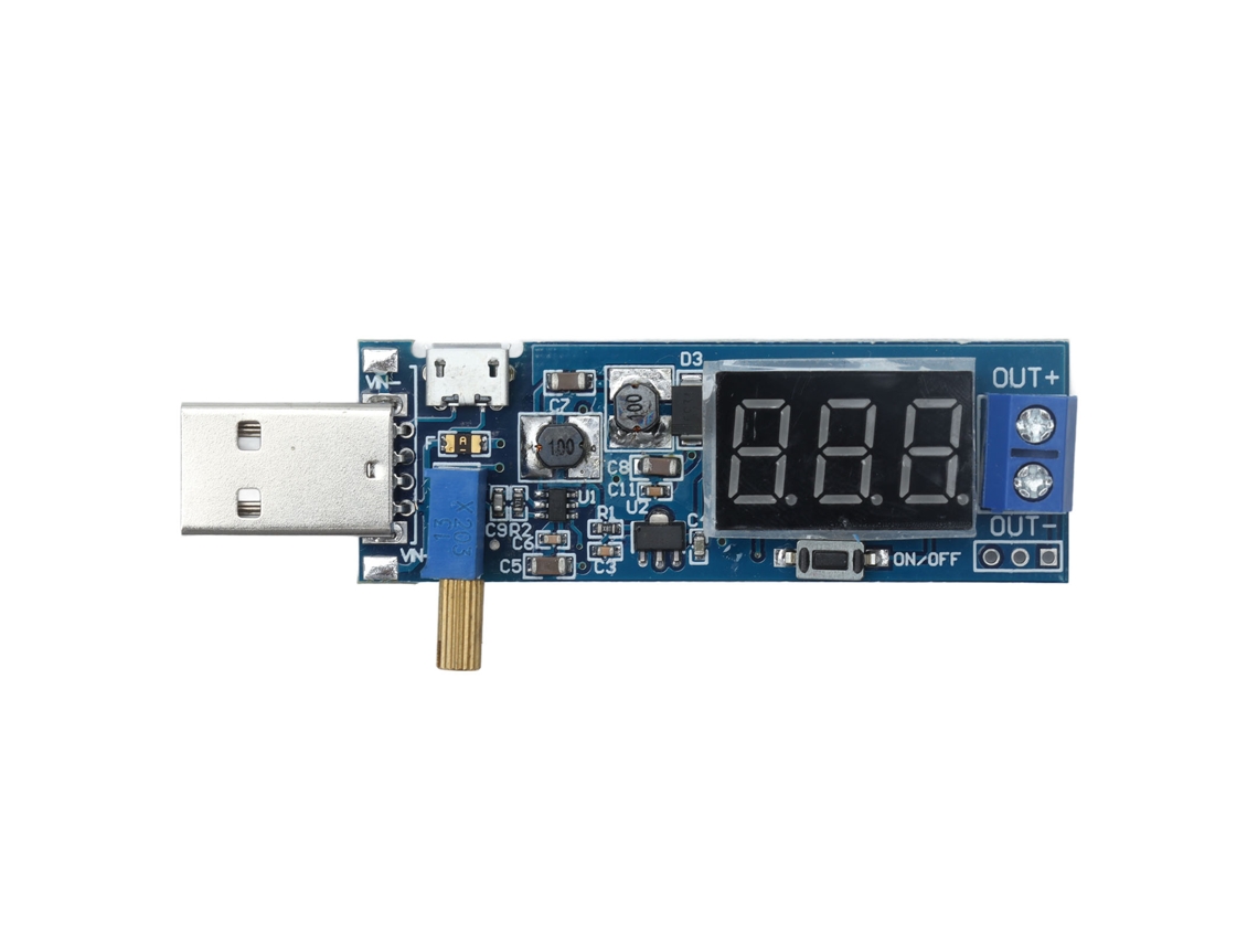 Módulo Veloriskku - Convertidor elevador/reductor DC-DC - Regulador de voltaje ajustable - De 5V a 3.3V, 9V, 12V, 24V - Fuente de alimentación USB