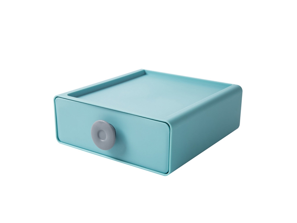 Caja De Almacenamiento De Plástico Multifuncional Con Cajón Para Uso En La Oficina Y El Hogar - Verde