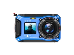 Cámara Sumergible 4k 64mp 33ft Pantalla Dual Zoom 16x 32gb (azul)