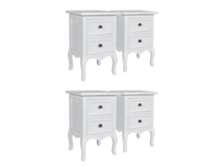 Maison Exclusive - Mesitas De Noche 4 Unidades Con 2 Cajones Mdf Blancas