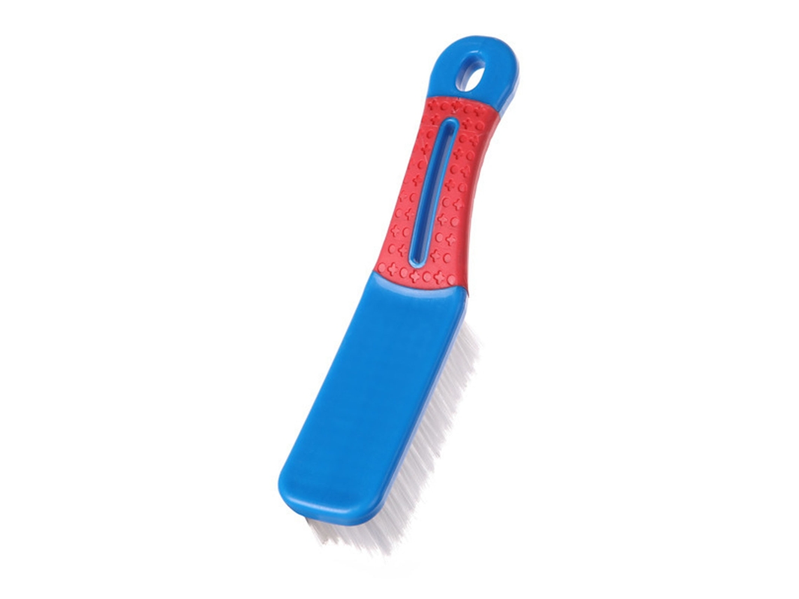 Cepillo Para Limpiar Zapatos Con Cerdas Suaves Y Mango Largo, Multifuncional Para Ropa, Azul.