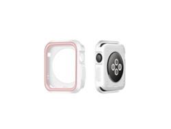 Carcasa de Protección Reforzada para Apple Watch Se (2022) 44mm GIFT4ME Blanco/Rosa