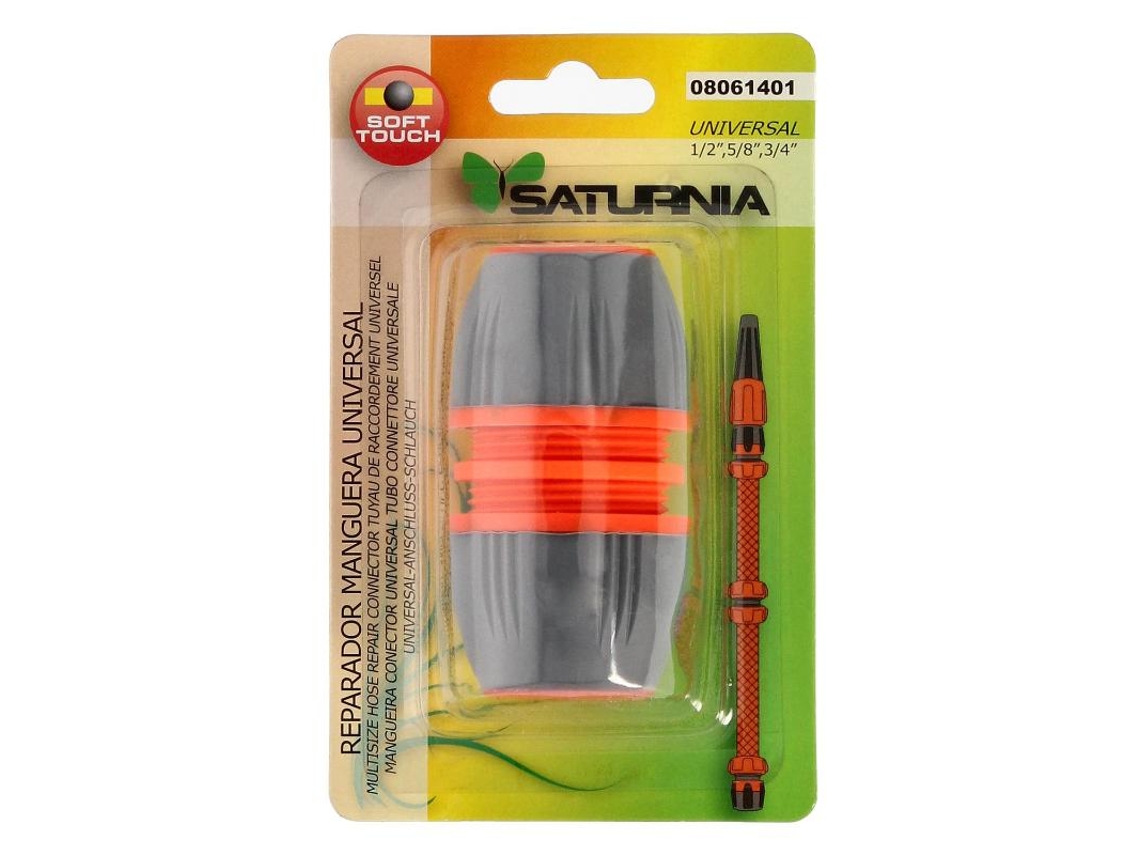 Reparador universal mangueras 1/2 5/8 y 3/4. facil de usar, plastico soft touch.