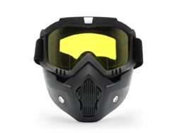 Gafas de ciclismo (amarillas), con protección UV, resistentes al viento y montura de TPU negra.