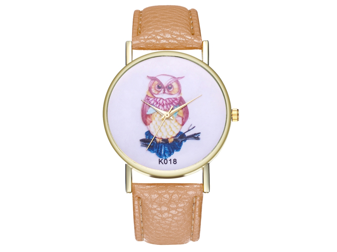 Reloj De Pulsera De Aleación Con Dial Redondo Analógico De Cuarzo Para Parejas Beige