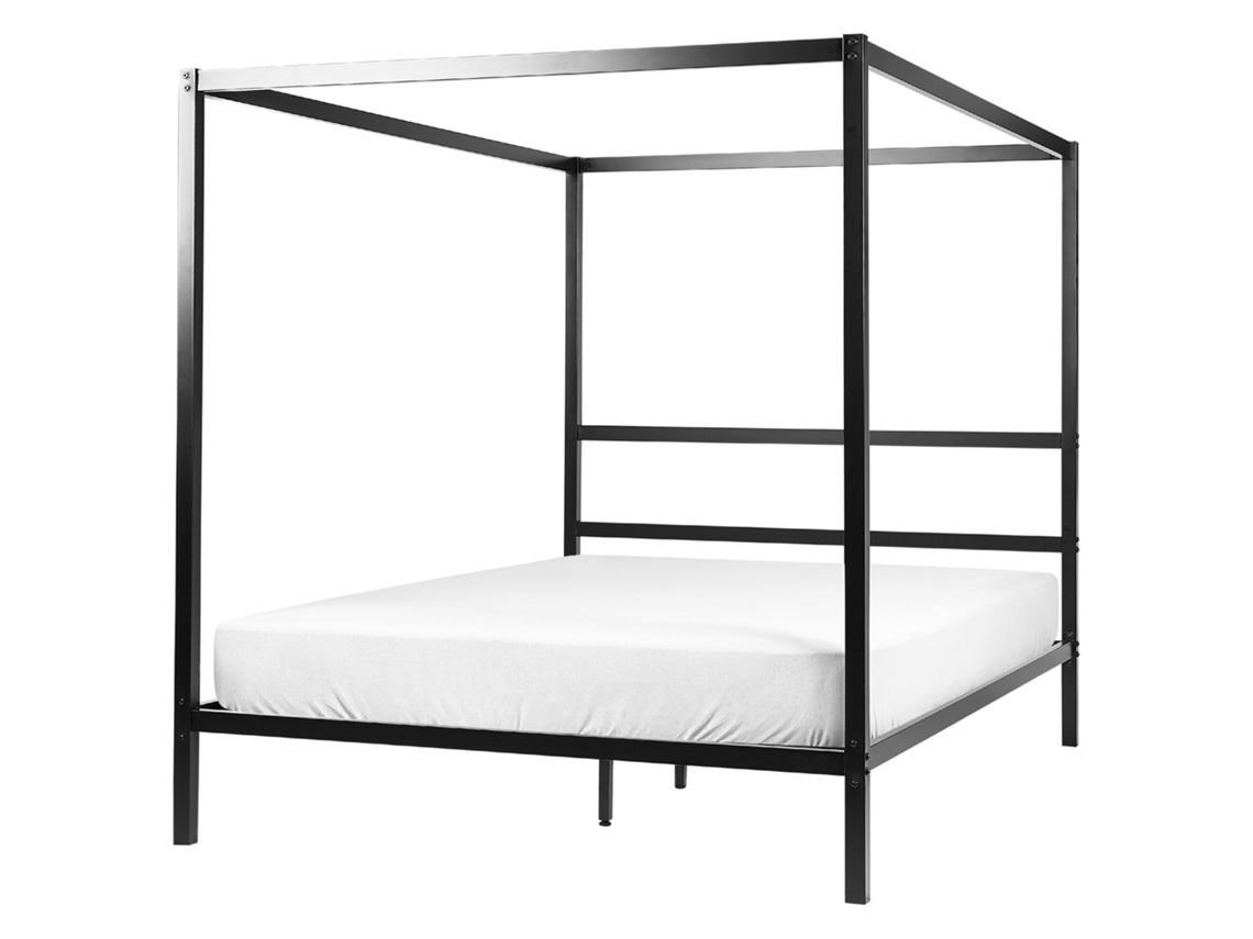Cama con dosel BELIANI Lestards de Acero Negro 168x209x189