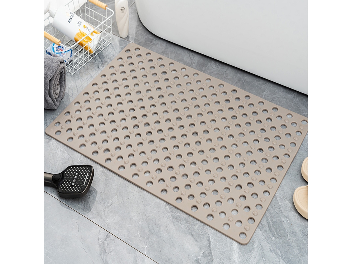 Alfombrilla De Baño Antideslizante Para Masaje De Pies Con Ventosa Y Orificio De Drenaje (caqui/36 X 72 Cm) Digitallab