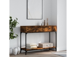 Mesa Consola | Mesa De Entrada | Mesa De Apoyo Madera De Ingeniería Roble Ahumado 100x34,5x75 Cm