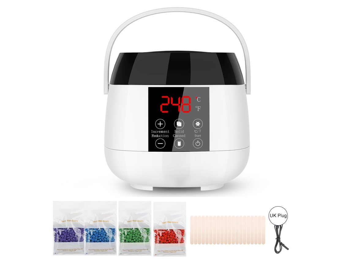 Kit Calefactor De Cera Depilatoria Inteligente Con Cera, Calefactor, Aplicadores Y Accesorios Para Depilación