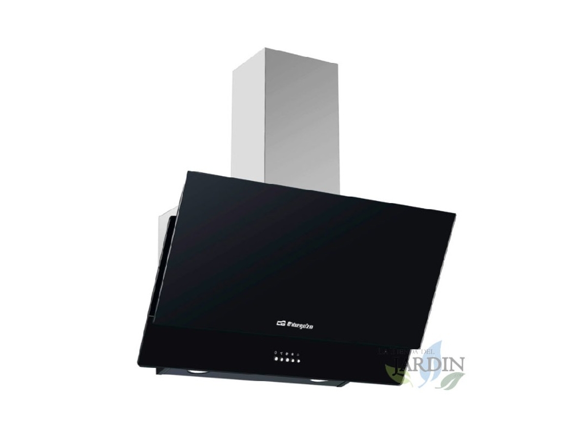 Campana Decorativa Cristal Negro ORBEGOZO Clase Energética C Motor 105W 3 Niveles Potencia ORBEGOZO