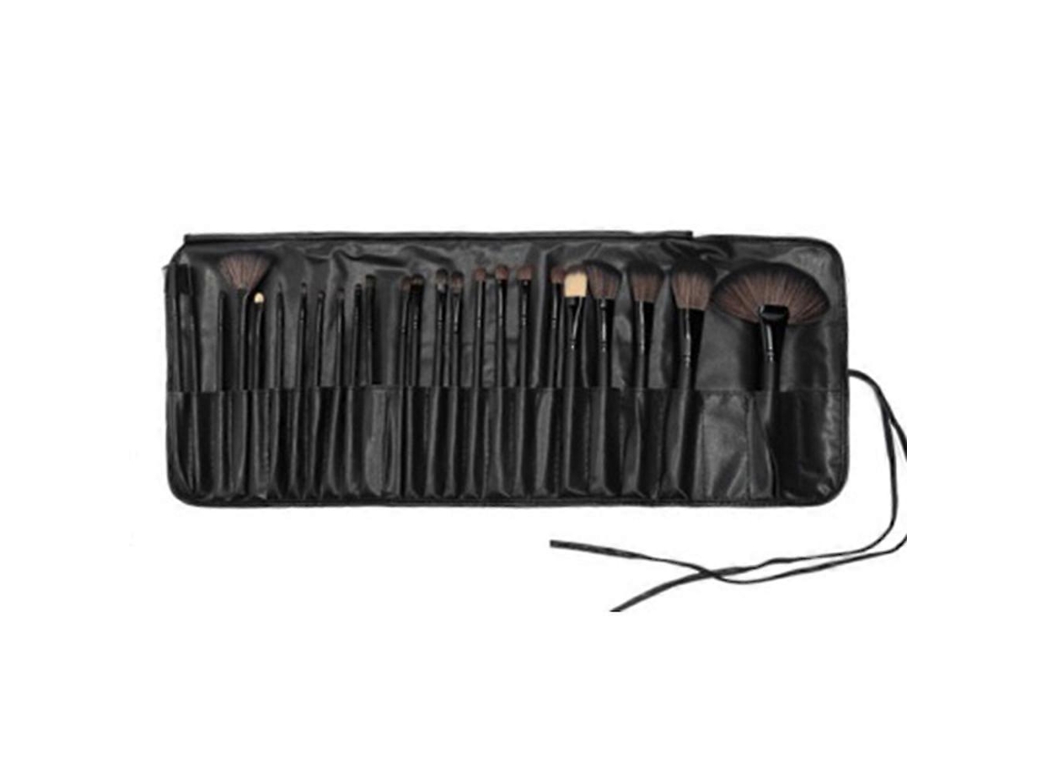 Pinceles de maquillaje | 24 pinceles de maquillaje negros Rosewell