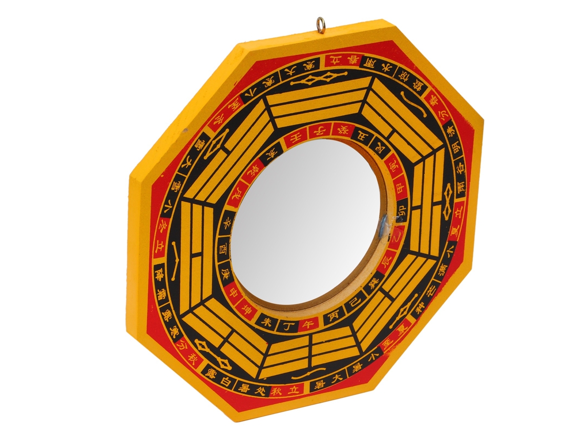 Espejo Bagua Feng Shui De 8 Pulgadas, Convexo, De Madera Y Metal, Decoración China Para El Hogar, Regalo